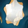 Miroir mural étoile M.D.F et verre bois naturel