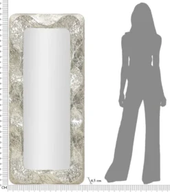 Miroir rectangulaire Argelux cadre décoratif argenté