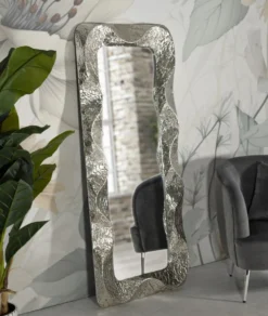 Miroir rectangulaire Argelux cadre décoratif argenté