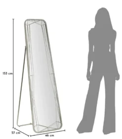 Miroir sur pied géométrique Argenté