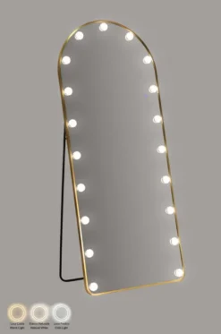 Miroir sur pied Hollywood Arqué avec éclairage LED