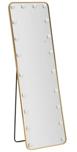 Miroir sur pied rectangulaire Hollywood avec éclairage LED