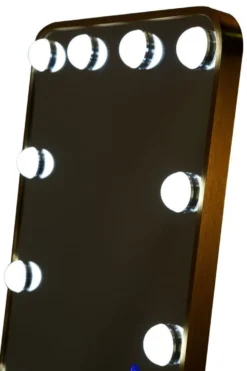 Miroir sur pied rectangulaire Hollywood avec éclairage LED