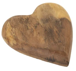 Objet décoratif Cœur en teck recyclé marron