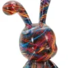 Objet Décoratif Lapin Psychédélique Couleurs Vives