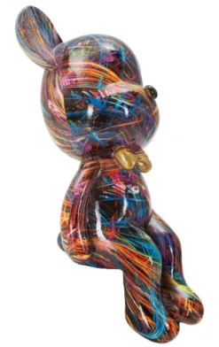 Objet décoratif Orsetto Pop multicolore avec nœud doré