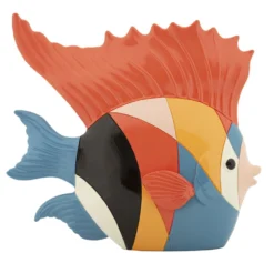 Objet décoratif Poisson Rubic en polyrésine multicolore