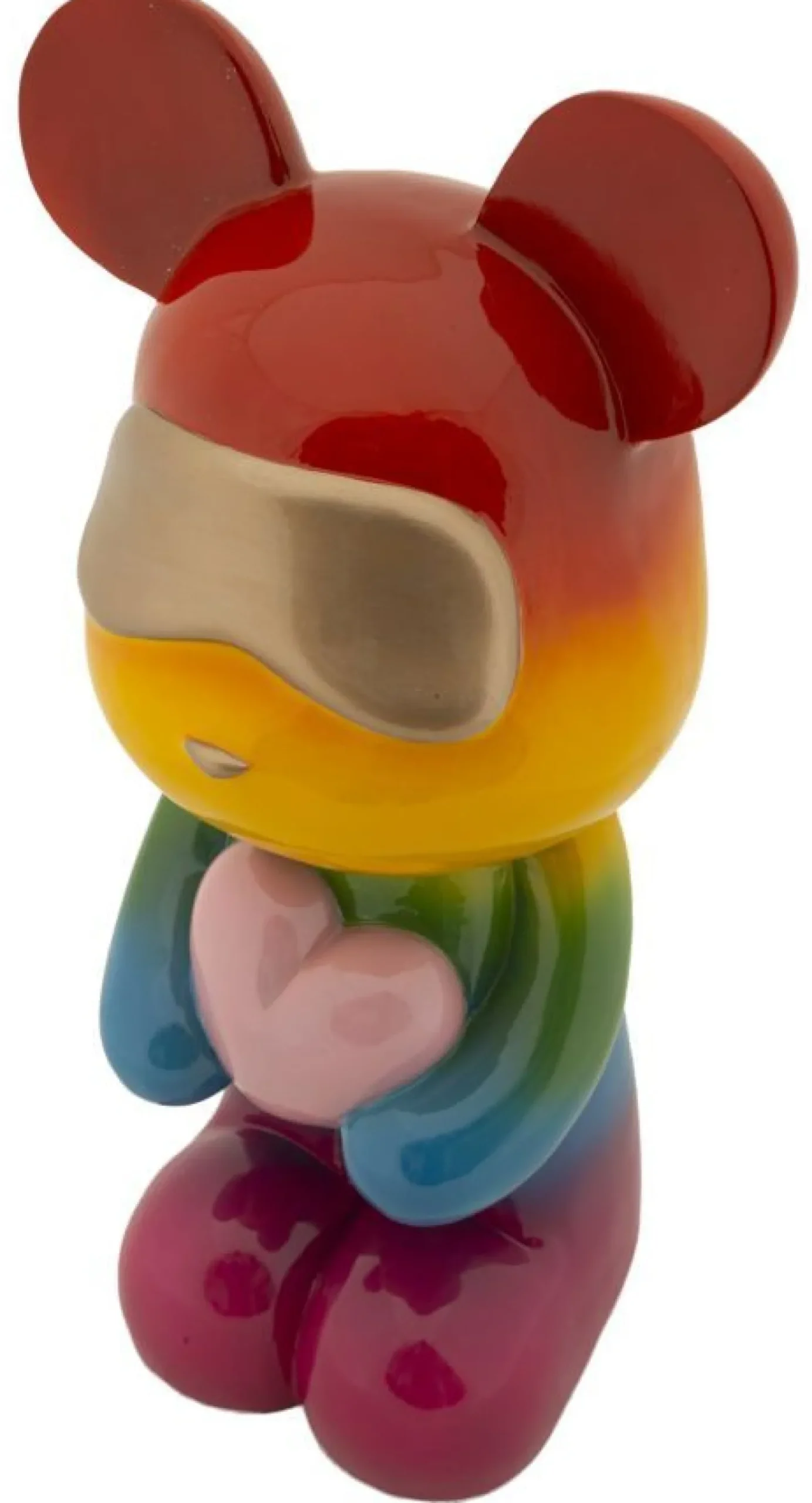 Ours rainbow en résine multicolore