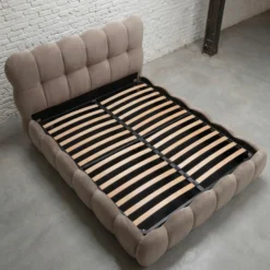 Pack Lit-coffre design boule Bilbola + Matelas Bedream 160x200cm Velours Taupe