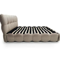 Pack Lit-coffre design boule Bilbola + Matelas Bedream 160x200cm Velours Taupe