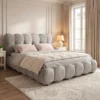 Pack Lit-coffre design boule Bilbola + Matelas Bedream 180x200cm Velours Gris
