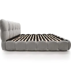 Pack Lit-coffre design boule Bilbola + Matelas Bedream 180x200cm Velours Gris