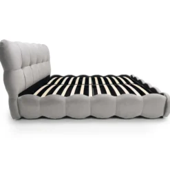 Pack Lit-coffre design boule Bilbola + Matelas Bedream 160x200cm Velours Gris