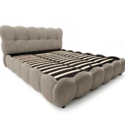 Pack Lit-coffre design boule Bilbola + Matelas Bedream 180x200cm Velours Taupe