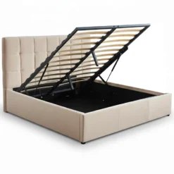 Pack Lit-coffre Luftani + Matelas Bedream 160x200cm Velours Beige
