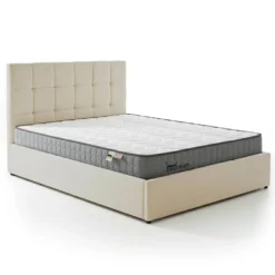 Pack Lit-coffre Luftani + Matelas Bedream 140x190cm Velours Beige