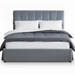 Pack Lit-coffre Luftani + Matelas Bedream 160x200cm Velours Argent