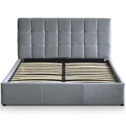 Pack Lit-coffre Luftani + Matelas Bedream 160x200cm Velours Argent
