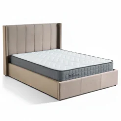 Pack Lit-coffre Magorial + Matelas Bedream 140x190cm Velours Taupe