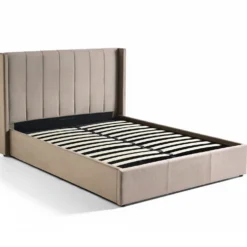 Pack Lit-coffre Magorial + Matelas Bedream 160x200cm Velours Taupe