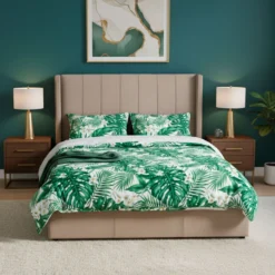 Pack Lit-coffre Magorial + Matelas Bedream 160x200cm Velours Taupe