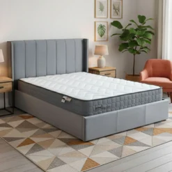 Pack Lit-coffre Magorial + Matelas Bedream 160x200cm Velours Gris
