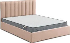 Pack Lit-coffre Songe + Matelas Bedream 180x200cm Tissu Beige