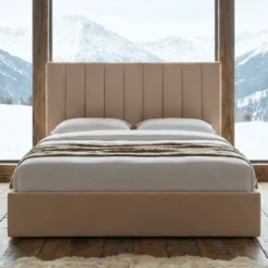 Pack Lit-coffre Songe + Matelas Bedream 180x200cm Tissu Beige