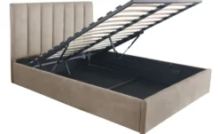 Pack Lit-coffre Songe + Matelas Bedream 140x190cm Velours Taupe