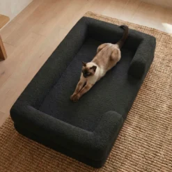 Panier pour chien et chat Chouchon 65x90cm Tissu Bouclette Noir