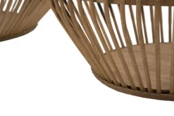 Paniers ronds en rotin marron finition tissu naturel