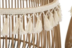 Paniers ronds en rotin marron finition tissu naturel