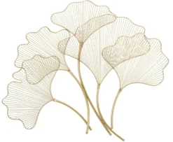 Panneau décoratif géométrique en métal doré