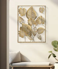 Panneau décoratif mural 3D Jungle Métal Doré