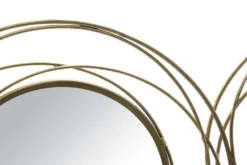 Panneau en métal doré avec cercles et miroirs