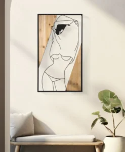 Panneau mural décoratif 3D Fer Noir et MDF Marron