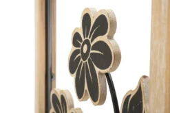 Panneau mural décoratif Girish en bois naturel et métal Noir
