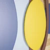 Panneau mural décoratif géométrique en métal et bois naturel multicolore