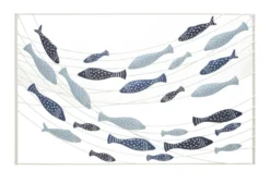 Panneau mural décoratif métal 3D poissons multicolores