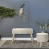 Panneau mural décoratif perroquet en métal 3D multicolore cadre fer