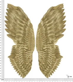 Panneaux décoratifs 3D ailes en métal doré 2 pcs