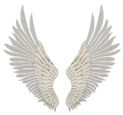 Panneaux décoratifs muraux 3D Ailes Blanches métal et bois