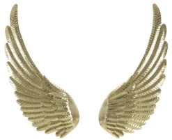 Panneaux muraux décoratifs 3D ailes métal doré jeu de 2 pièces
