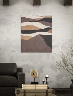 Peinture murale abstraite Darky toile encadrée bois massif couleurs chaudes