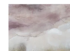 Peinture murale impressionniste cadre en bois massif Tons Rose et Noir