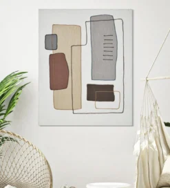 Peinture sur toile abstraite encadrée en bois massif couleurs multicolores