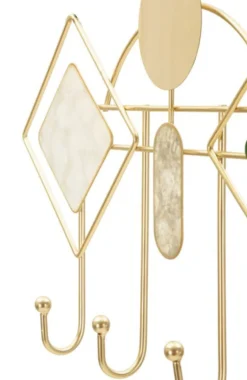 Pendentif mural en métal doré avec miroirs et surfaces marbrées