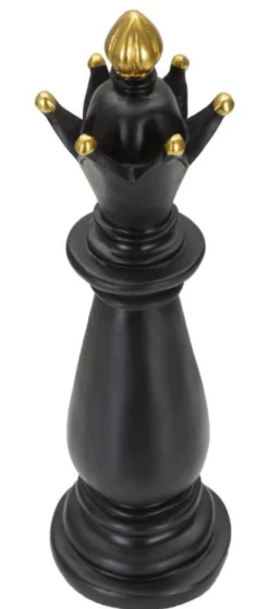 Pièce décorative Fou d'échecs Polyrésine Noir décorations dorées