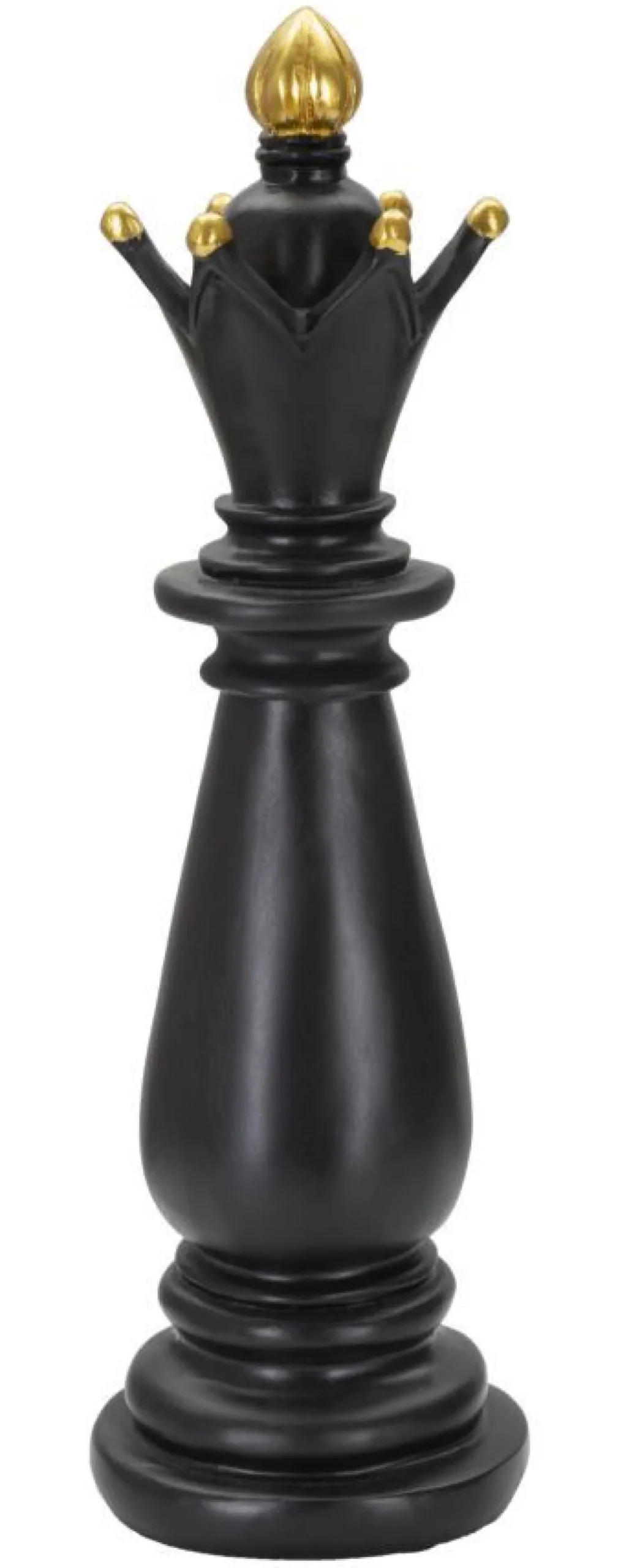 Pièce décorative Fou d'échecs Polyrésine Noir décorations dorées