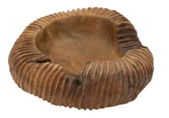 Plateau sculpté Garit Teck recyclé marron